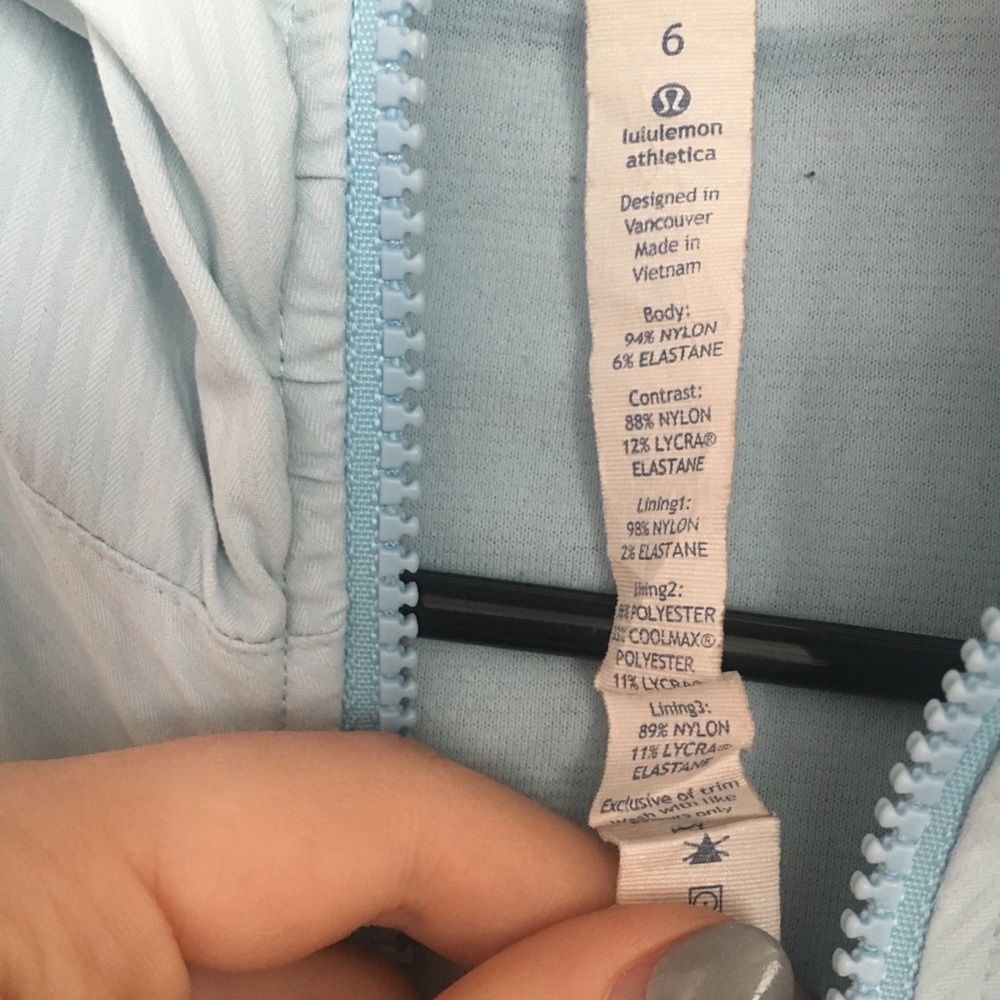 LULULEMON hooded zip up, baby blue - Picture 5 of 6